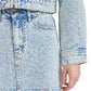 Steve Madden - Beck Embellished Textured Denim Mini Skirt