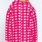 Active Usa - Double Breasted Check Print Boucle Fleece Coat