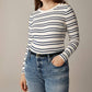 J.Crew - Perfect-fit Long-sleeve Crewneck T-shirt With Lion Buttons Stripe