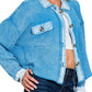 Zenana - Acid Wash Waffle Knit Crop Shacket