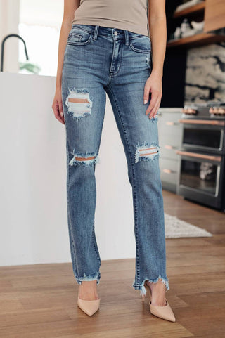 Judy Blue - Calça Jeans Reta Destruída