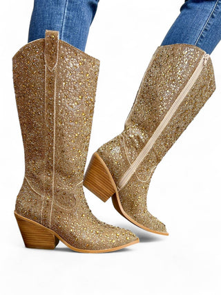 Corkys Footwear - Botas femininas brilhantes com strass
