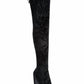 Stuart Weitzman - Women's Vidaland Stretch Crushed Velvet Boots