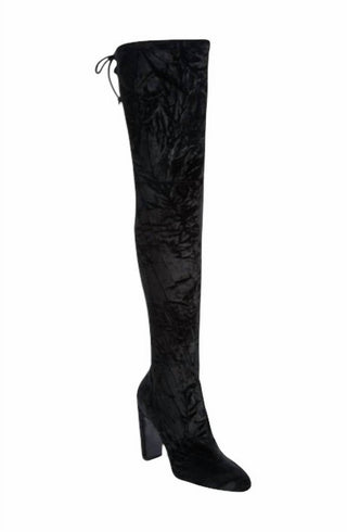 Stuart Weitzman - Botas de veludo amassado elásticas Vidaland para mulheres