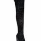 Stuart Weitzman - Womne's Vidaland Stretch Crushed Velvet Otk Boots