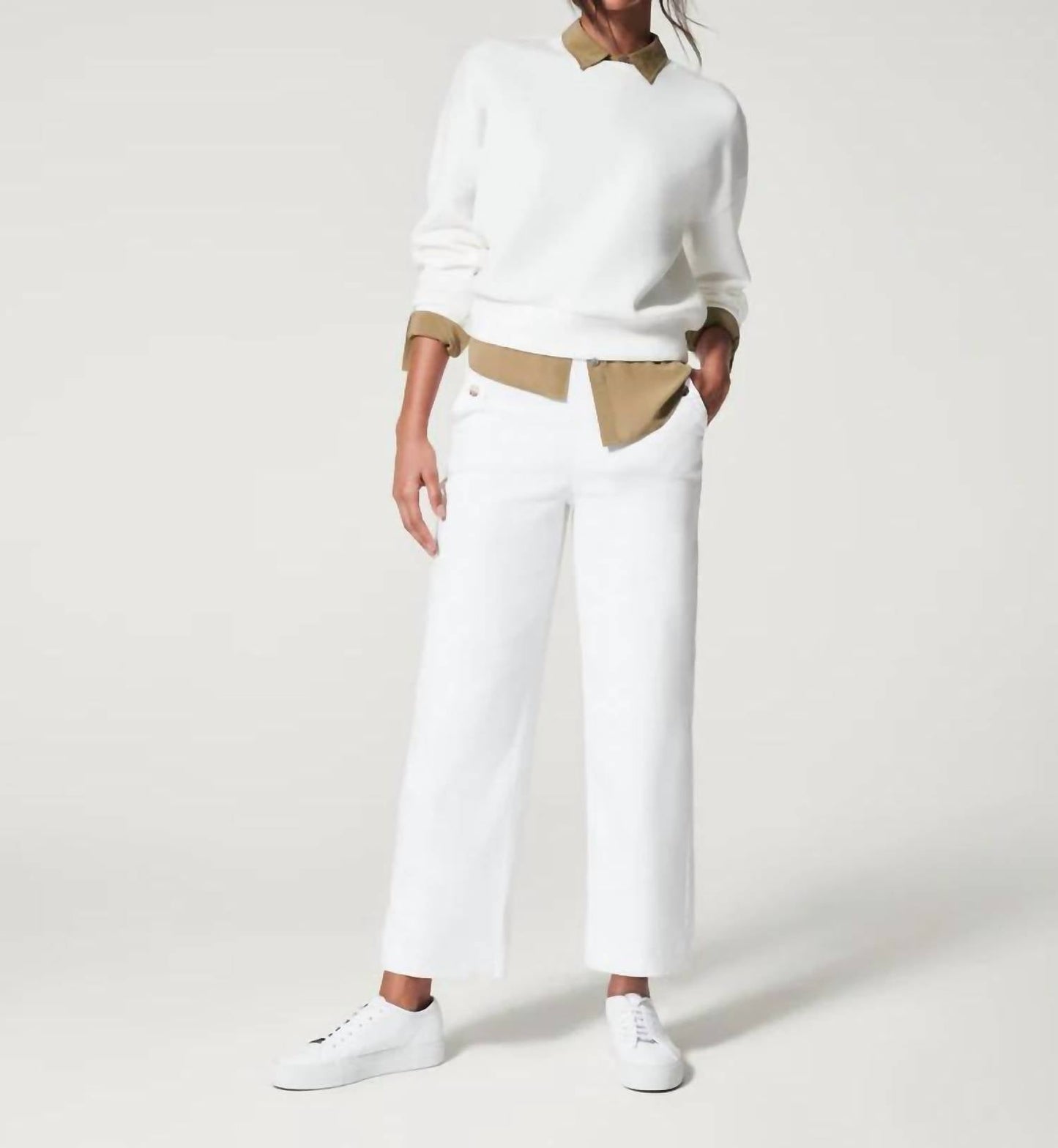 Spanx - Twill Cropped Wide Leg Pant