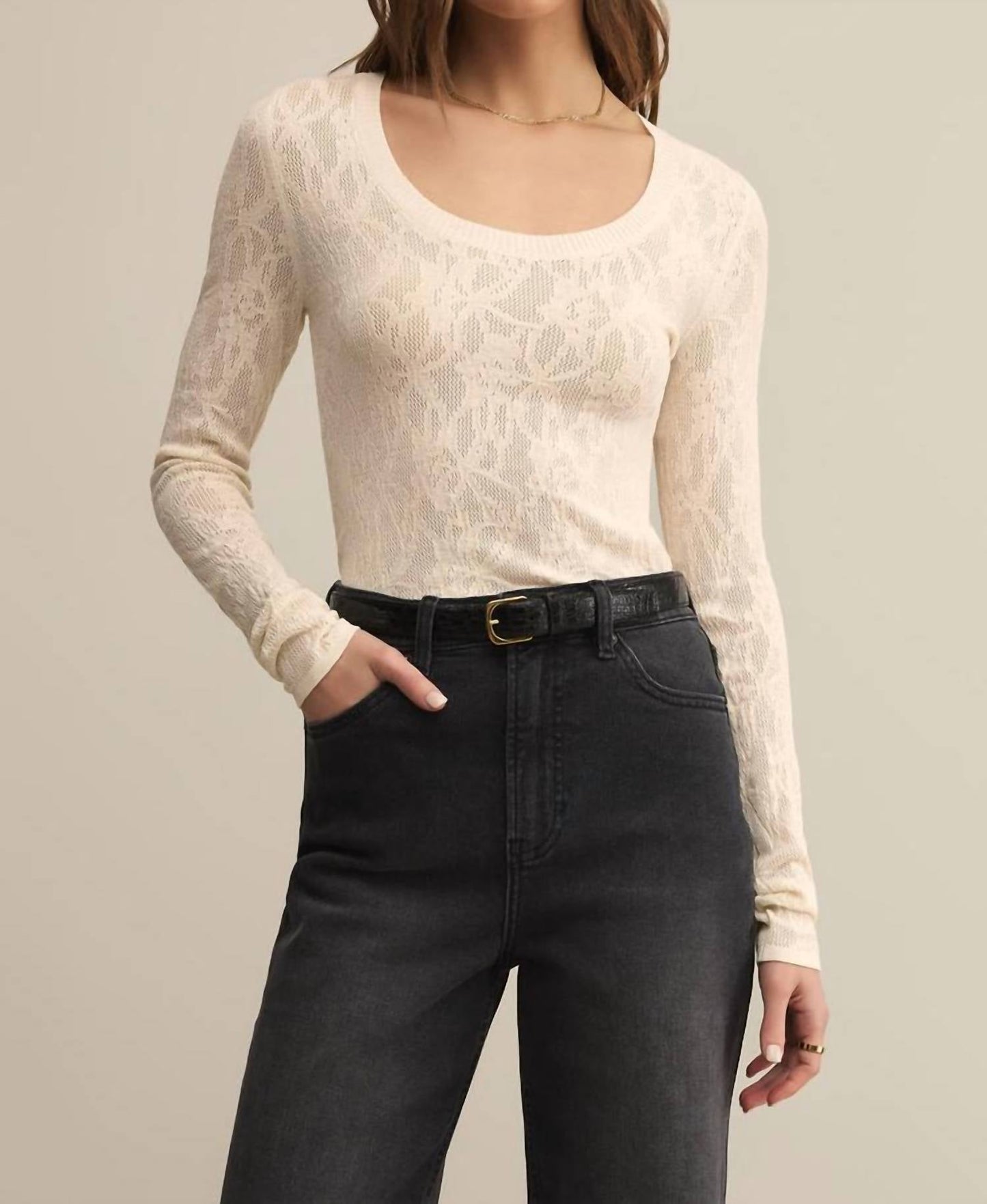 Z Supply - Tibi Scoop Mesh Sweater