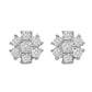 Diana M Jewels - 0.75 Cts Diamond Flower Stud Earrings
