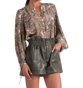 Elan - Blusa com botões Paisley
