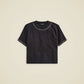 J.Crew - Women's Relaxed Crystal-embellished Cropped T-shirt In Heavy Jersey