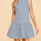 Tcec - Striped Ruffled Hem Mini Dress