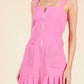 Baby Pink - Pleated Detail Mini Dress