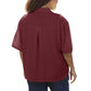 On The Plus Side - Crinkle Cotton Short Sleeve Collar Shirt - Plus