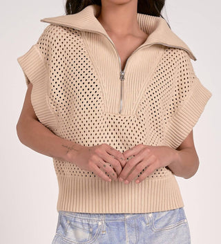 Elan - Suéter Luna com zíper de um quarto