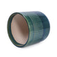 Set of 3 Grid Ceramic Flowerpot, Modern Planter for Patio, Garden, Windowsill - Blue Green