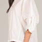 P.Cill - Poplin Balloon Sleeve Button Down Shirt