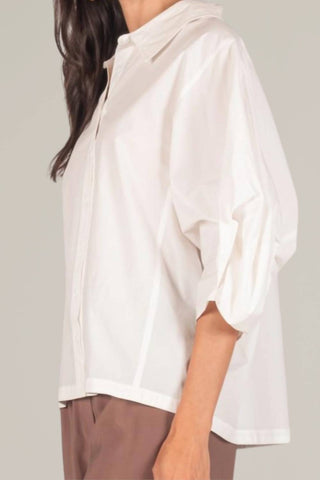 P.Cill - Camisa de popeline com mangas bufantes e botões