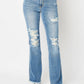 Judy Blue - High Waist Destroy Fray Hem Bootcut Jean