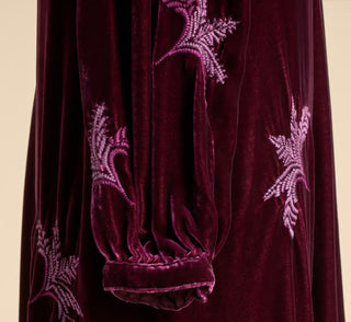Johnny Was - Vestido de veludo de seda Palmira