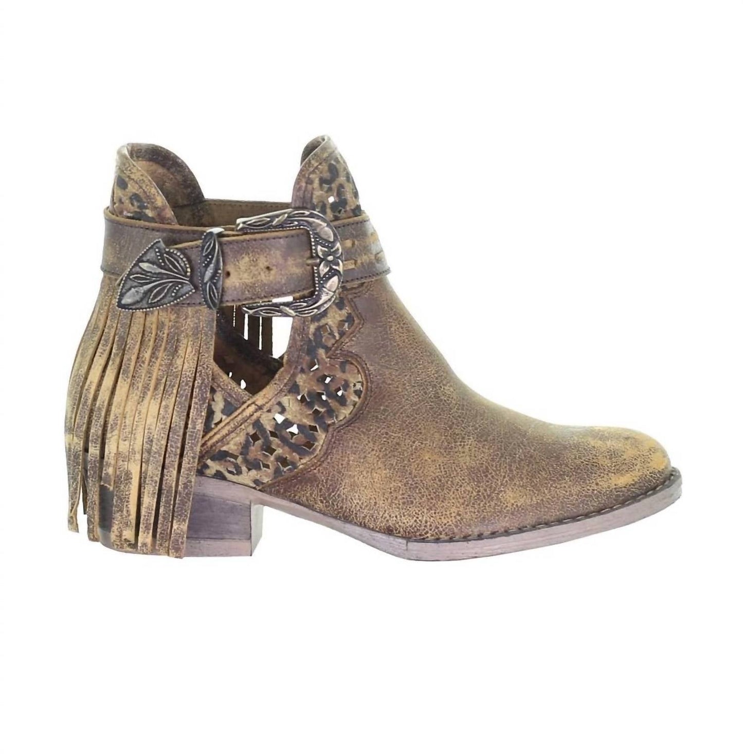 Circle G - Women's Fringe Harness Shortie Boot