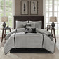 7 Piece Faux Suede Comforter Set Grey Queen