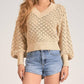 Elan - Brie V-neck Long Sleeve Sweater
