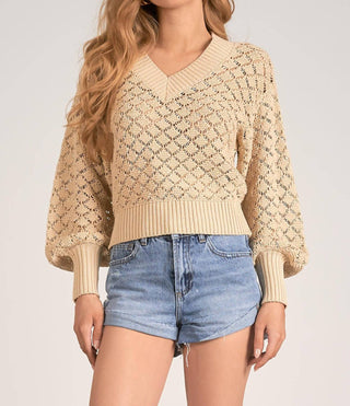 Elan - Brie V-neck Long Sleeve Sweater