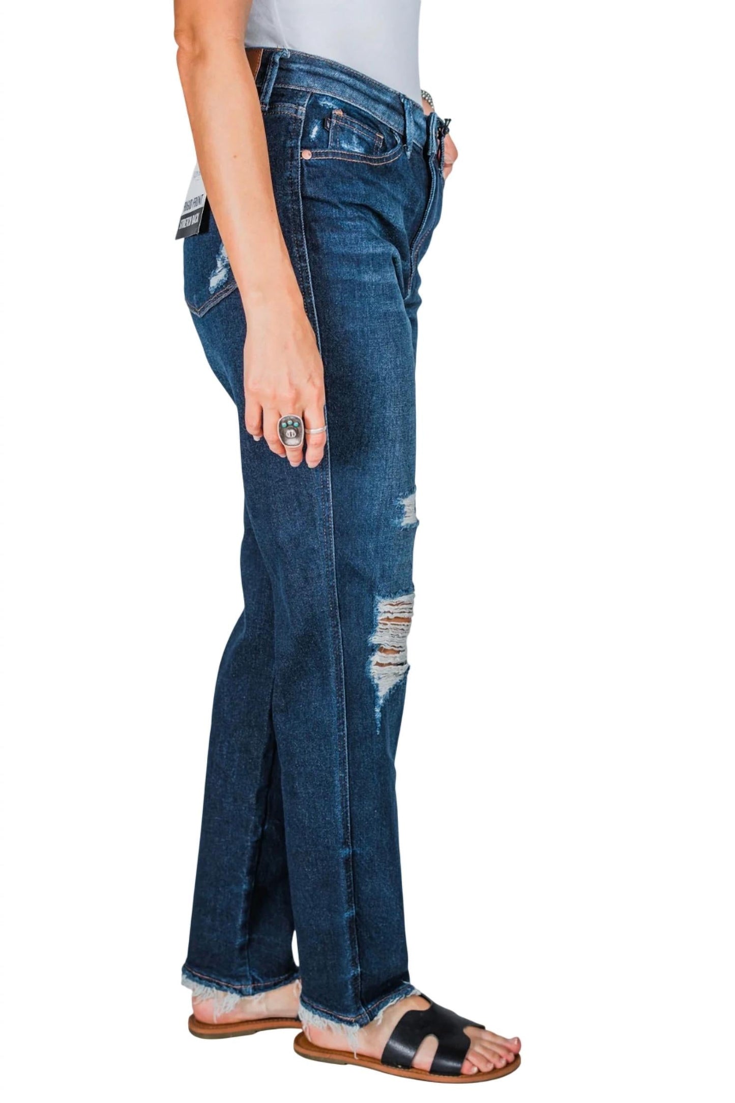 Judy Blue - High Waist Rigid Magic Heavy Destroy Straight Jean