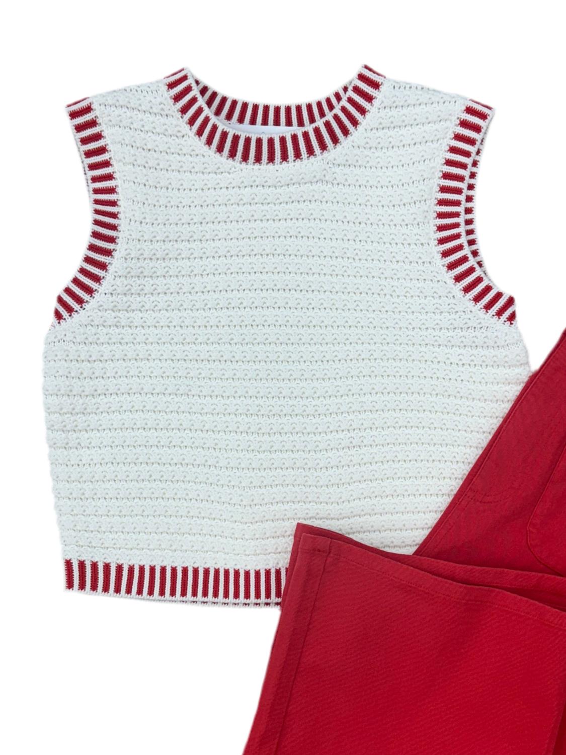 English Factory - Women's Knit Border Top