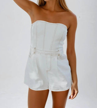 Le Lis - Strapless Denim Romper