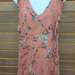 Entro - Women's V Neck Collar Dusty Ruffle Button Back Tank