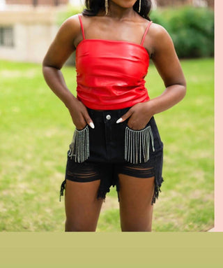 Buddylove - Regata cropped de couro vegano Jolie