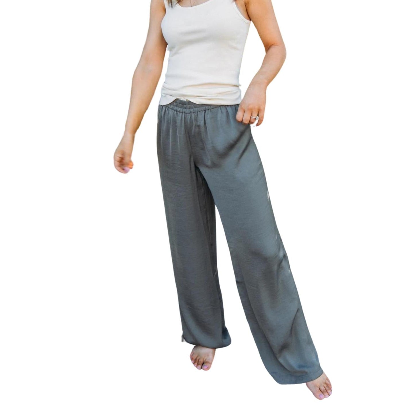 Barefoot Dreams - Washed Satin Wide Leg Pants