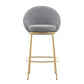 Celano Indoor Metal Upholstered Barstool Set of 2