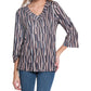 Multiples - Three Quarter Sleeve 2-button V-neck Band Top