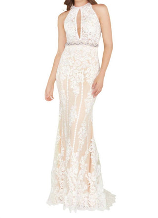 Mac Duggal – Vestido bordado transparente Risque