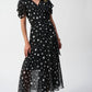 Joseph Ribkoff - Women's Chiffon Dot Print Wrap Dress
