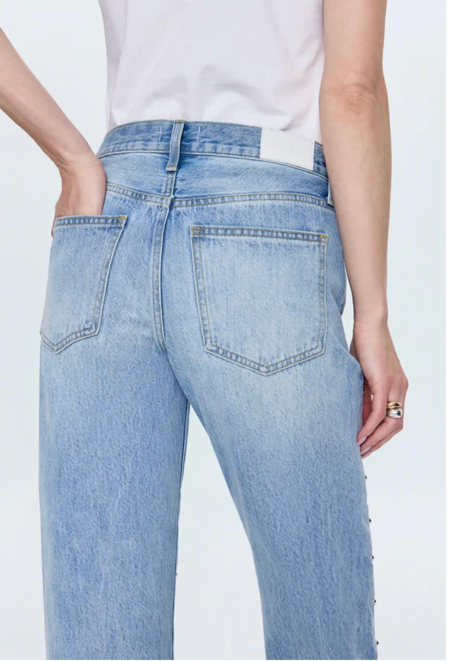 Pistola - Lexi Mid Rise Bowed Studded Denim Jeans