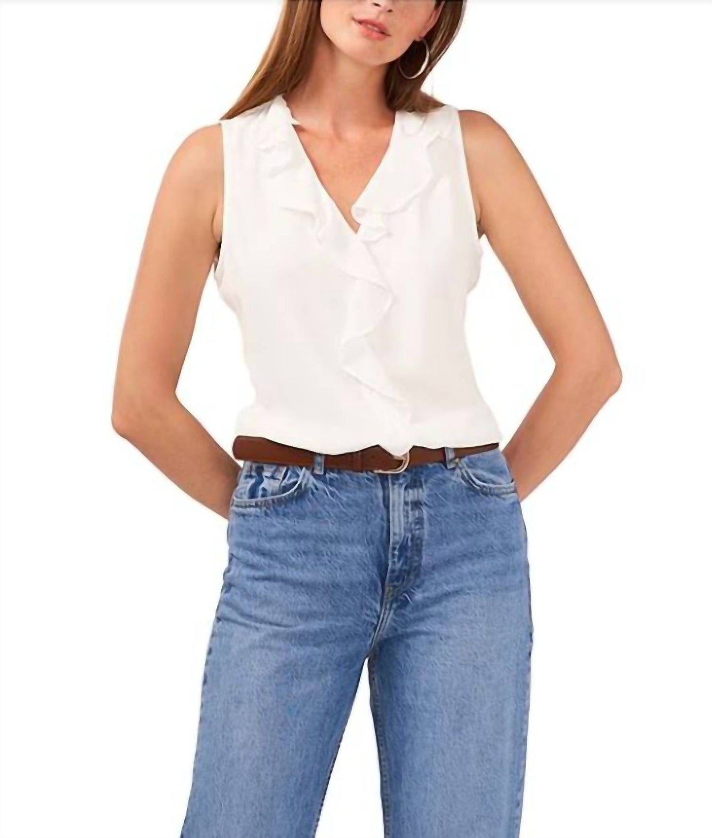 Vince Camuto - Ruffle V Neck Top