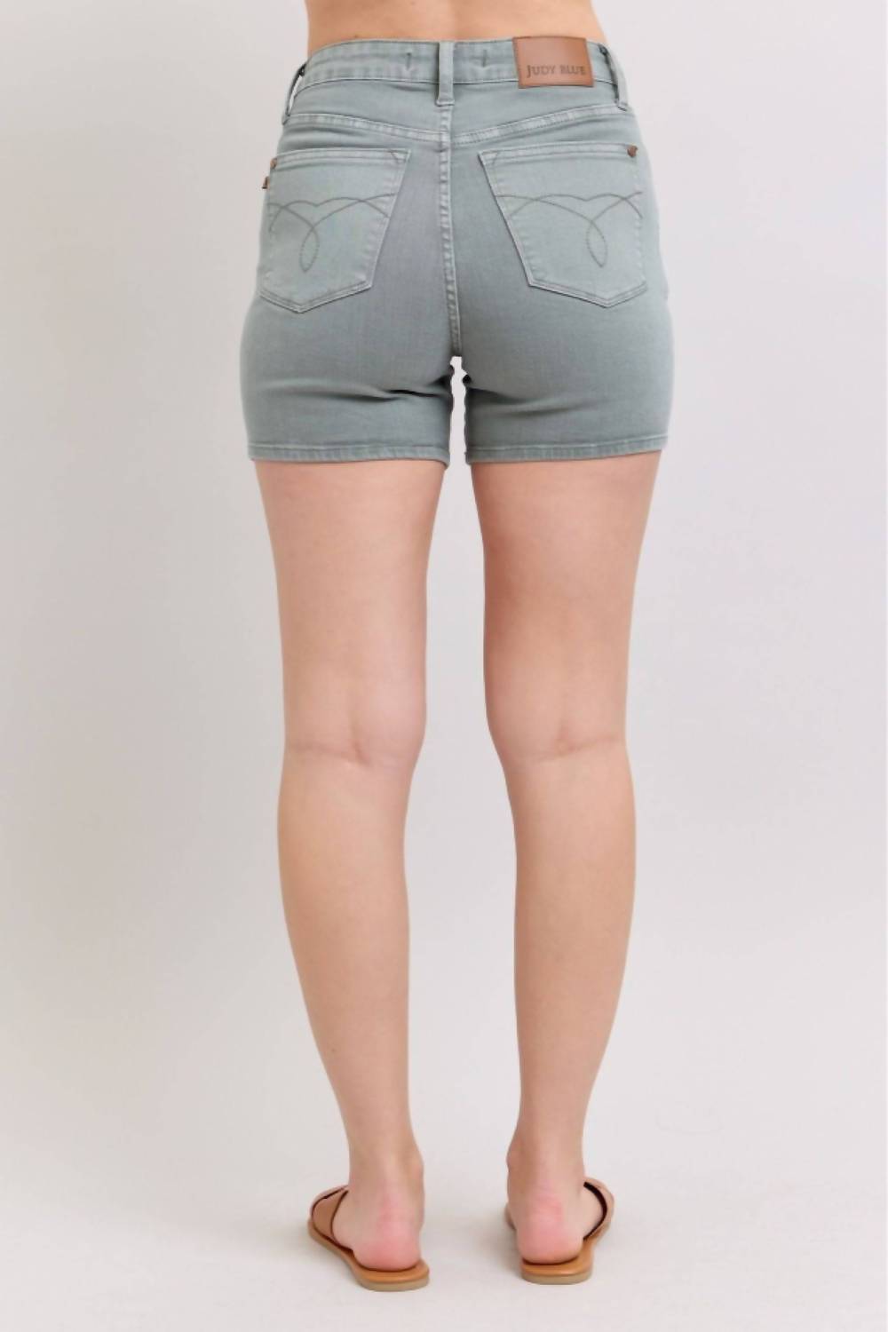Judy Blue - High Waist Back Pocket Embroidery Denim Short