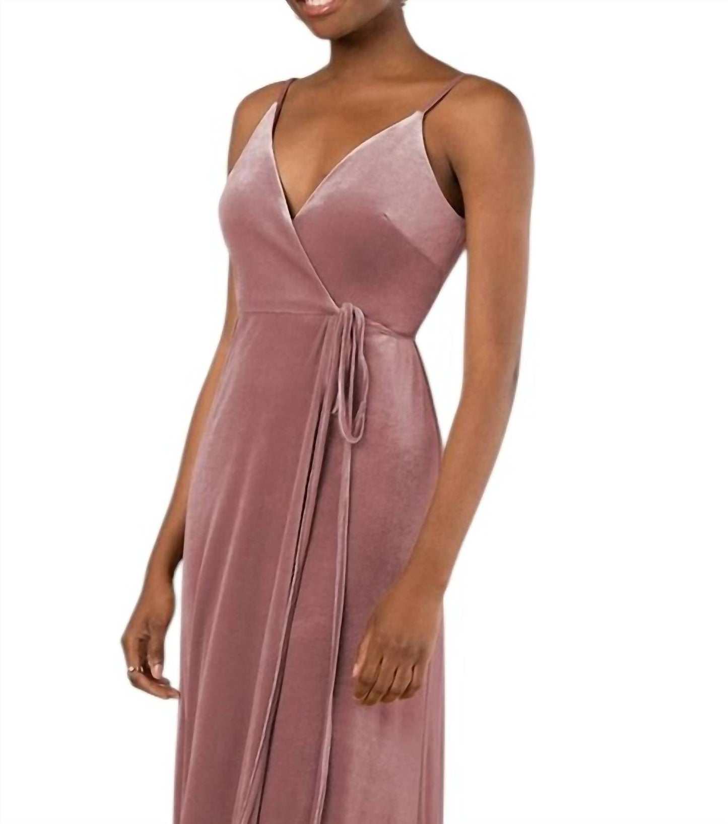 Sorella Vita - Romantic Velvet Floor-Length Bridesmaid Dress with Wrap Detail