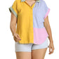 Umgee - Color Block Gauze Top