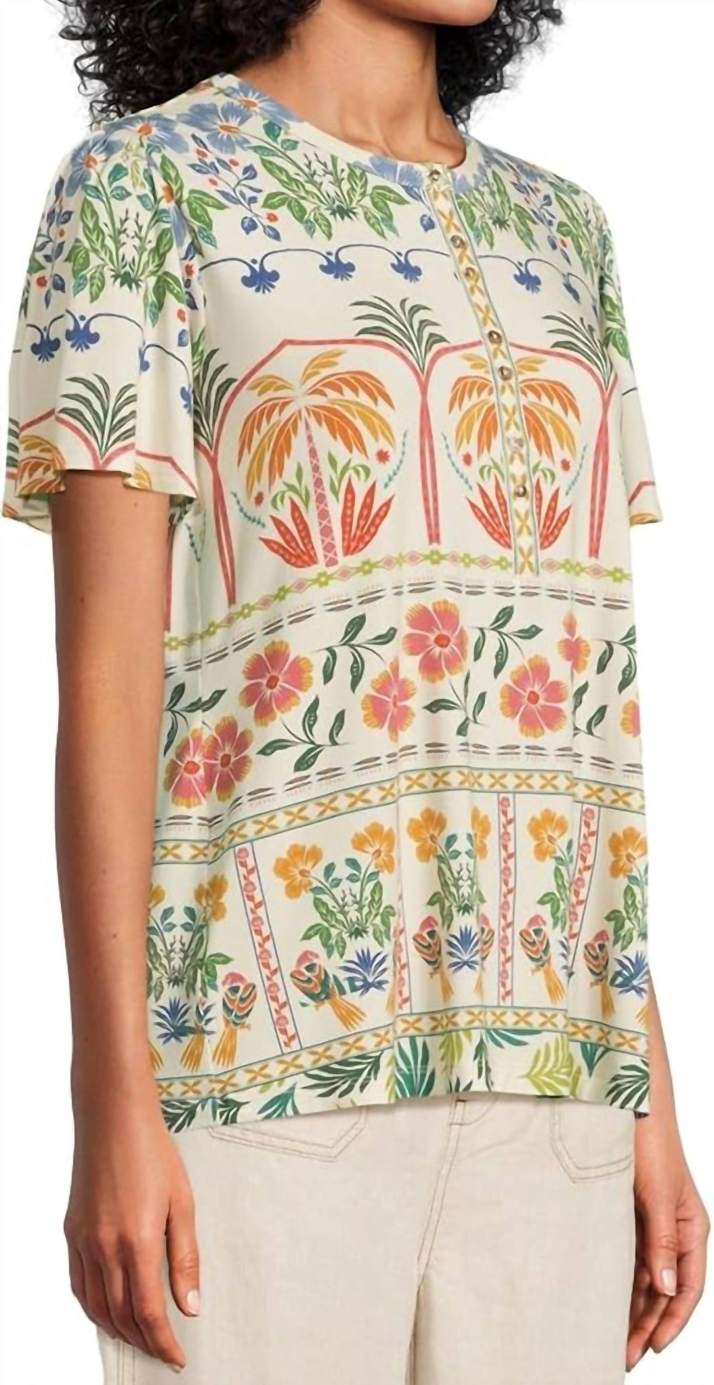 Johnny Was - Janie Fav Flutter Sleeve Henley Tee