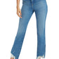 Good American Good Curve High Waist Frayed Straight Leg Jeans in Blue313, Size 16