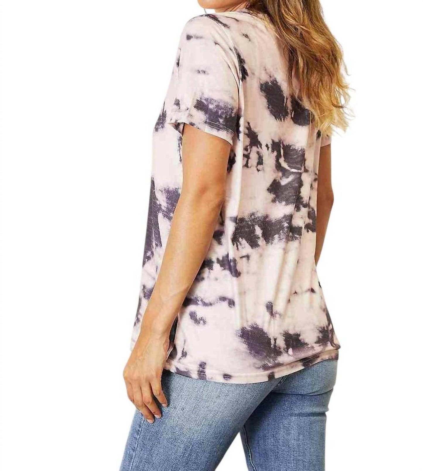 Double Take - Camiseta Bohemian Tie-dye com decote em V