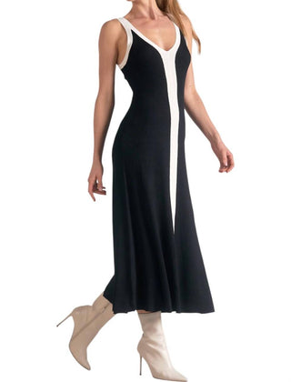 Elan - Vestido midi com listras frontais