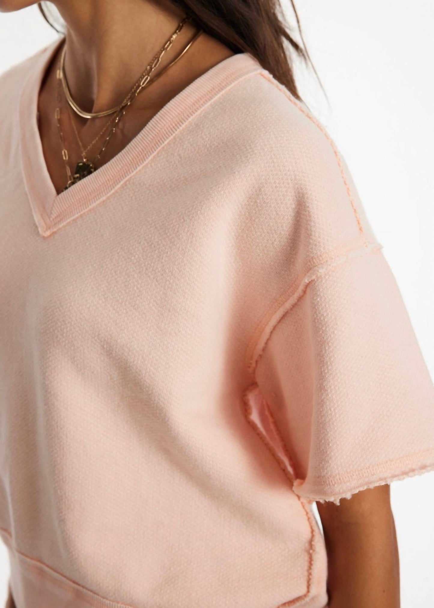 Free People - So Easy Short Sleeve V-neck Sweatshirt