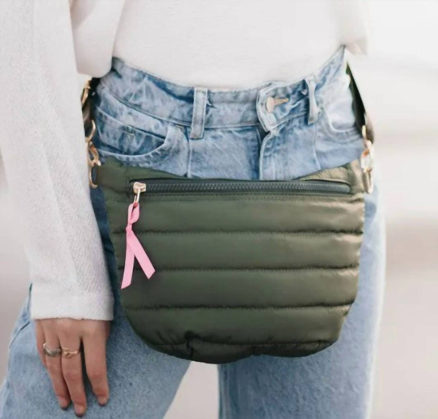 Pretty Simple - Women's Quilted Puffer Sling Belt Bag