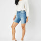 Judy Blue - Tummy Control Double Button Bermuda Shorts - Plus Size