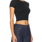 Enza Costa - Supima Baby Rib Cropped Tee